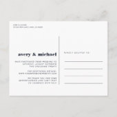 Carte Postale Faire-part Marine | Annonce de report de mariage moderne (Dos)