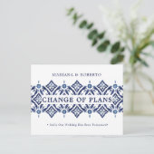 Carte Postale Faire-part Marine Azulejo | Espagnol Tile LACE CHANGEMENT DE (Debout devant)