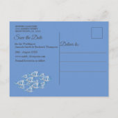 Carte Postale Faire-part Marine - Bleu Texturé poisson sous-marin Enregistr (Dos)