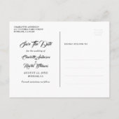 Carte Postale Faire-part Marine Bleu Tournesol Mariage Enregistrer La Date (Dos)