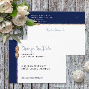 Carte Postale Faire-part ⚓ Marine Bleue Budget Modifier La Date