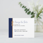 Carte Postale Faire-part ⚓ Marine Bleue Budget Modifier La Date (Debout devant)