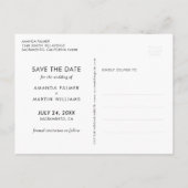 Carte Postale Faire-part Marine Blush Script Wedding Enregistrer La Date Ca (Dos)