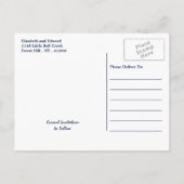 Carte Postale Faire-part Marine chic moderne et mariage blanc Enregistrer l (Dos)