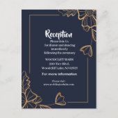 Carte Postale Faire-part Marine et fleurs dorées (Devant)