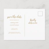Carte Postale Faire-part Marine et mariage d'or Enregistrer la date (Dos)