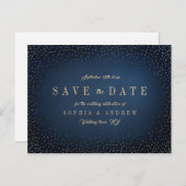 Carte Postale Faire-part Marine & Gold Parties scintillant Simple Enregistr (Devant / Derrière)