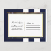 Carte Postale Faire-part Marine White & Gold Ancre Nautique Enregistrer la  (Dos)