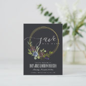 CARTE POSTALE FAIRE-PART MAROON BLACK BLOOM FOLIAGE WREATE ENREGISTRER LA D (Debout devant)