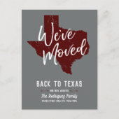 Carte Postale Faire-part Maroon We ve Moved - Texas (Devant)
