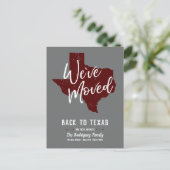 Carte Postale Faire-part Maroon We ve Moved - Texas (Debout devant)