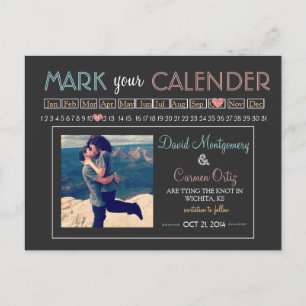 Carte Postale Faire-part "Marquez votre calendrier" Enregistrez la date