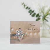 Carte Postale Faire-part Marquise Diamond Ring Mariage Enregistrer la date (Debout devant)