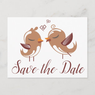 Carte Postale Faire part marron de fiançailles de mariage aux to