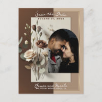 Marron neutre floral Café Au Lait Mocha, Save the 