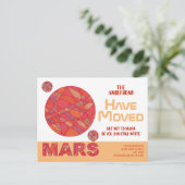 Carte Postale Faire-part Mars Red Planet Funny Space Thème Adresse Déplacem (Debout devant)