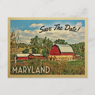 Carte Postale Faire-part Maryland Enregistrer La Ferme Date Grange Rustique