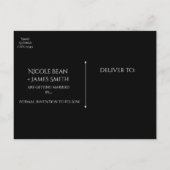 Carte Postale Faire-part Mascarade élégante noire et blanche Enregistrer la (Dos)