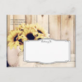Carte Postale Faire-part Mason de tournesol rustique Jar Enregistrer la dat (Dos)