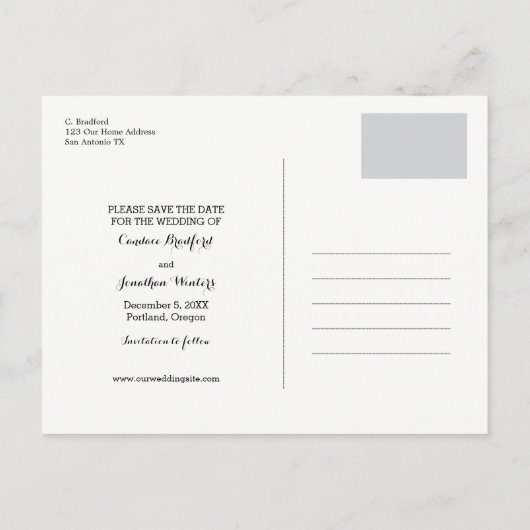 Carte Postale Faire-part Mason Jar Fleurs d'aquarelle Photo Enregistrer la  (Dos)