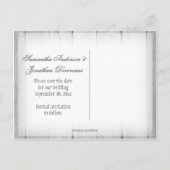 Carte Postale Faire-part Mason Jar Fleurs sauvages Grange Bois Économisez L (Dos)