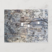 Carte Postale Faire-part Mason Jar & Inséparables Rustic Branch Enregistrer (Devant)