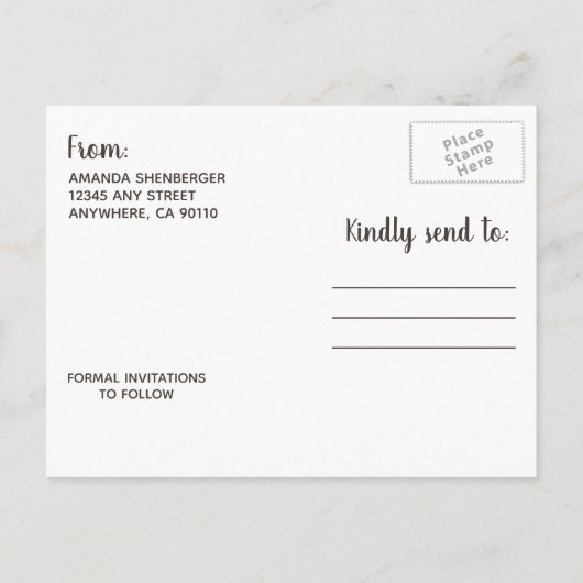 Carte Postale Faire-part Mason Jar Tournesol rustique Enregistrer la date C (Dos)