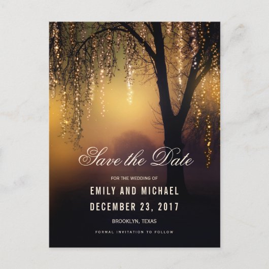 Carte Postale Faire-part Mason Jars String Lights Elegant enregistrer la da (Devant)