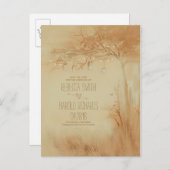 Carte Postale Faire-part Mason Jars String Lights Tree Rustic Enregistrer L (Devant / Derrière)