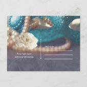 Carte Postale Faire-part Masque de masquerade et perles arc-en-ciel à jour (Dos)