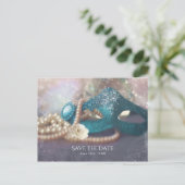 Carte Postale Faire-part Masque de masquerade et perles arc-en-ciel à jour (Debout devant)