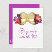 Carte Postale Faire-part Masque floral tropical Enregistrer la date (Devant / Derrière)