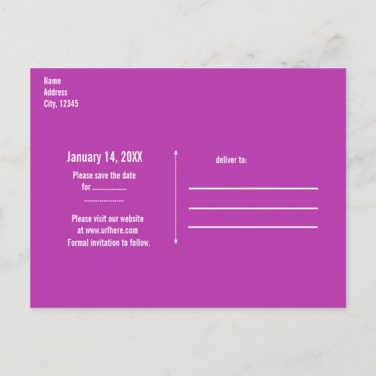 Carte Postale Faire-part Masque floral tropical Enregistrer la date (Dos)