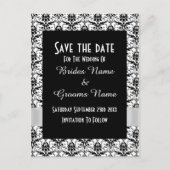 Carte Postale Faire-part Masque noir et blanc enregistrer la date (Devant)