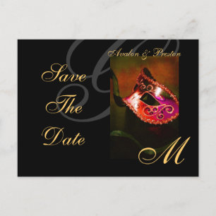 Carte Postale Faire-part Masque rouge Venise Masquerade Masque Enregistrer 