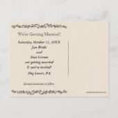 Carte Postale Faire-part Mastiff Silhouettes Mariage Enregistrer la date (Dos)