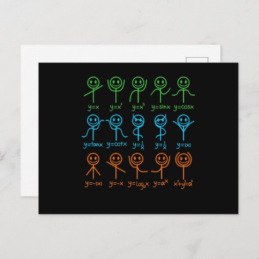 Carte Postale Faire-part Math Enseignant Danse Équation Mathématique Math (Devant / Derrière)