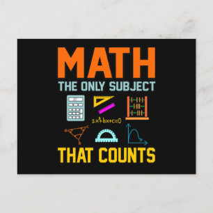 Carte Postale Faire-part Math Sujet Counts Mathématique Math Enseignant