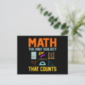 Carte Postale Faire-part Math Sujet Counts Mathématique Math Enseignant (Debout devant)