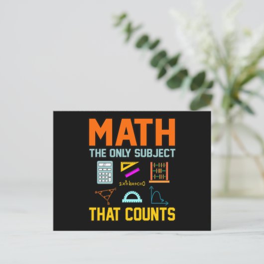 Carte Postale Faire-part Math Sujet Counts Mathématique Math Enseignant (Debout devant)