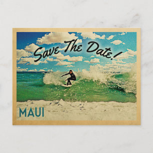 Carte Postale Faire-part Maui Enregistrer La Date Hawaii Surf