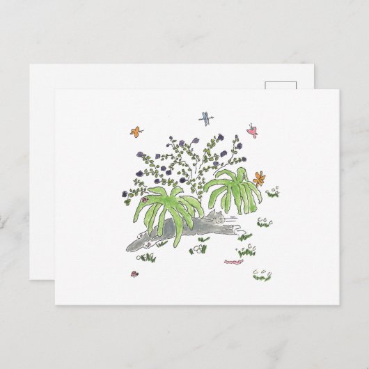 Carte Postale Faire-part Maui se cache sous un buisson (Devant / Derrière)