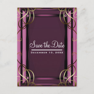 Carte Postale Faire-part Mauve Gold Elegant Company Entreprise Enregistrer 