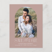 Carte Postale Faire-part Mauve | Photo simple Arc moderne Enregistrer la da (Devant)