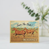 Carte Postale Faire-part McKinney Texas Sauvez Les Chevaux De Date (Debout devant)
