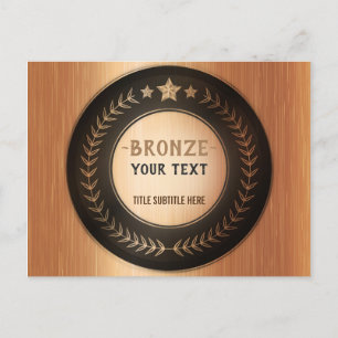 Carte Postale Faire-part MÉDAILLE BRONZE DIY IMPRESSION PERSONNALISÉE Ajout