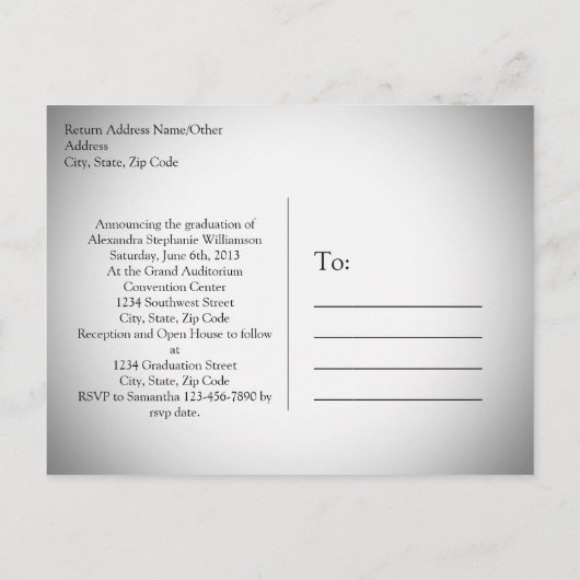 Carte Postale Faire-part Medical Caduceus Laurel (Dos)