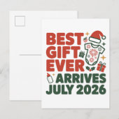 Carte Postale Faire-part Meilleur Cadeau Arrive en Juillet 2026 Noël Couple (Devant / Derrière)