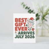 Carte Postale Faire-part Meilleur Cadeau Arrive en Juillet 2026 Noël Couple (Debout devant)