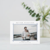 Carte Postale Faire-part Meilleur ensemble photo de la frontière bleue Sauv (Debout devant)